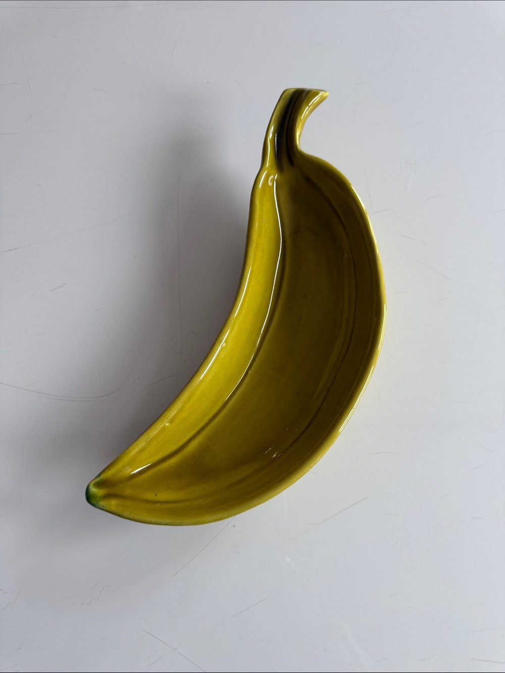 Italian Olive Ceramic Banana Decorative Tray made in Italy